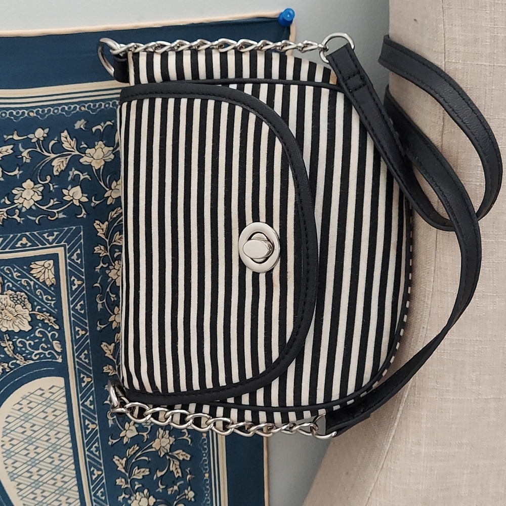 Candies Navy & White Stripe Crossbody Shoulder Bag